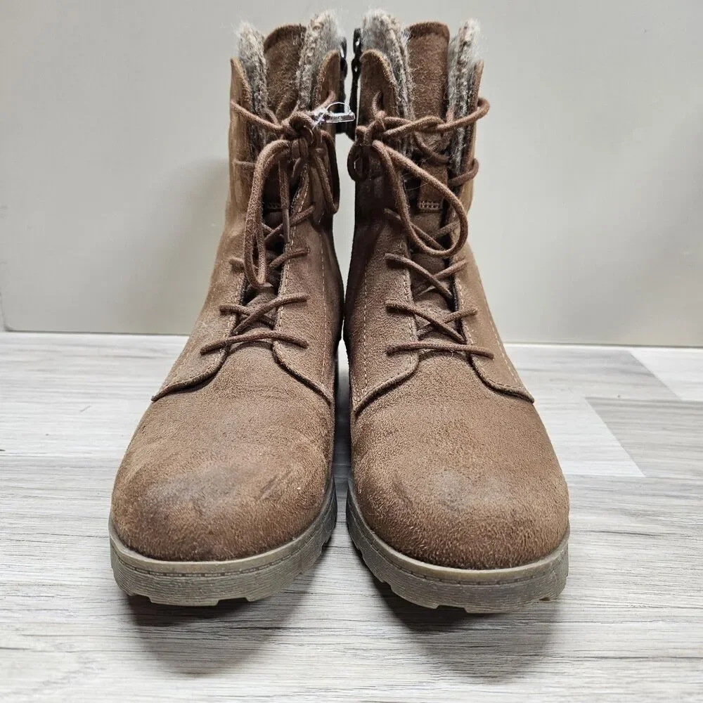 Universal Thread Womens Brown Ankle Boots Size 8.5 Casual Neutral Lace Up